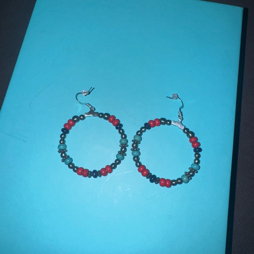 Navajo Pearls Ranch Hoop Earrings